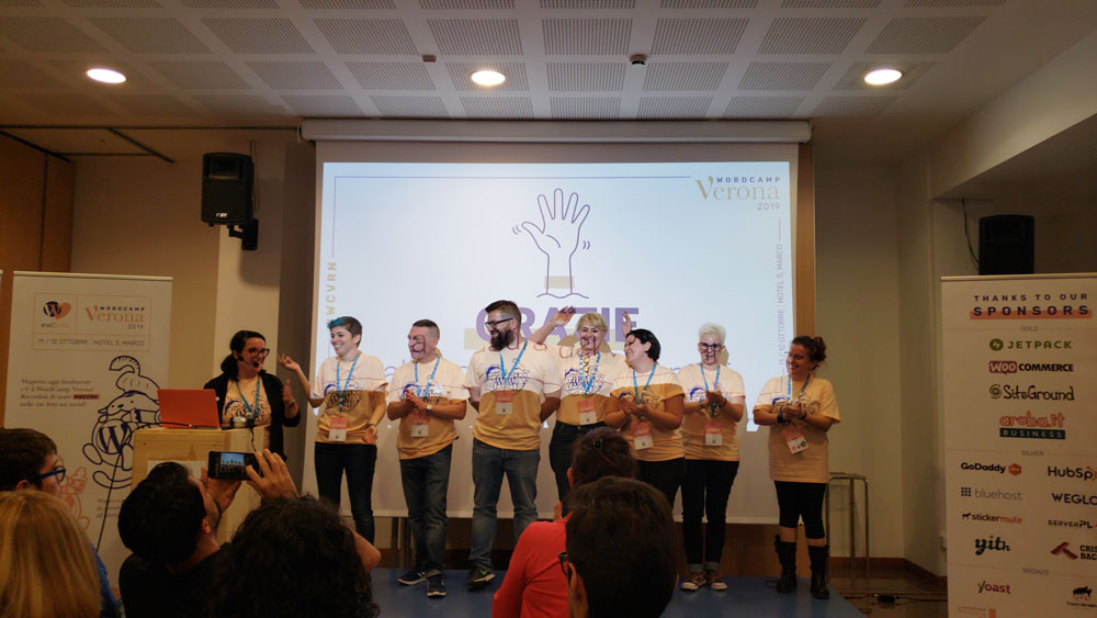 Equipo de voluntarios de Wordcamp Verona 2019
